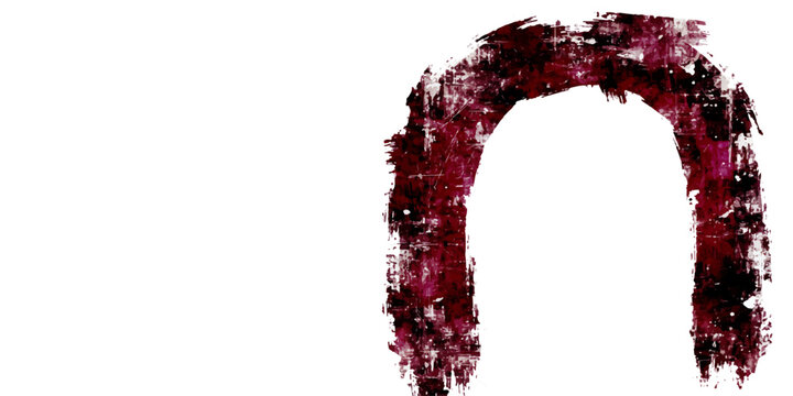 Archway of Dark Pigment A striking, abstract depiction of an archway rendered in deep, textured burgundy and black pigment. The brushstrokes suggest a gothic or weathered structure.
