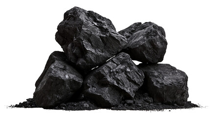 Rough textured black coal rocks piled together © darietta