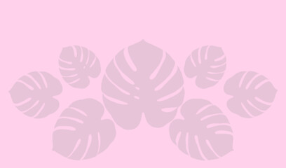 Pink monstera leaf pattern background © Imran