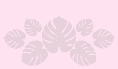 Monstera leaf pattern on a soft pink background © Imran