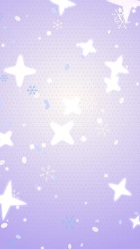 Christmas Manga Snow Petals and Shoujo Sparkles in Lilac and Blue Loop