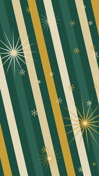 Christmas Retro Stripes and Starburst in Bottle Green and Mustard Loop