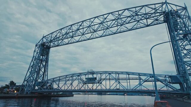 The impressive aerial bridge in a Duluth, Minnesota.