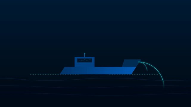 Autonomous Nautical Vessel Navigating Stylized Ocean with Digital Radar and Route Path