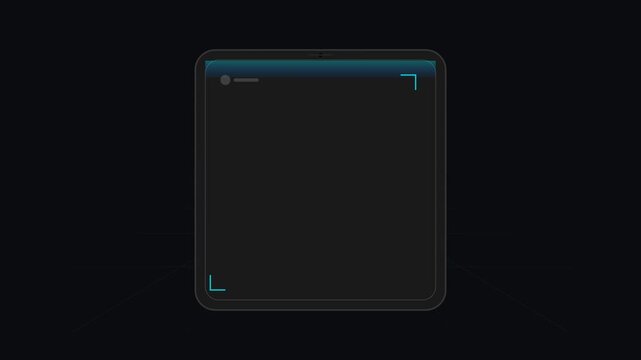Augmented Reality Smartphone Application Measuring Virtual Box with Blue and Orange Digital Interface