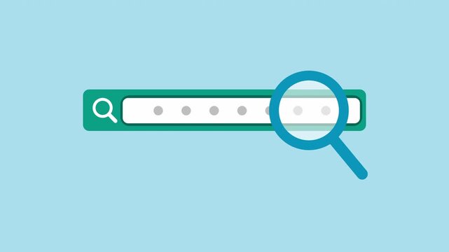 Search Bar Flat Design 2d Animation with Alpha Matte