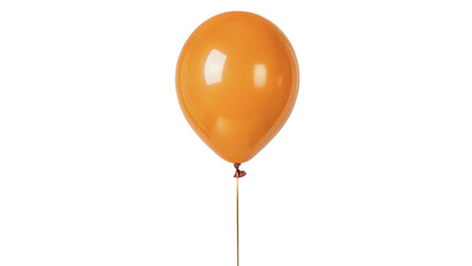 Single glossy orange helium balloon object isolated on transparent background © Gabriel