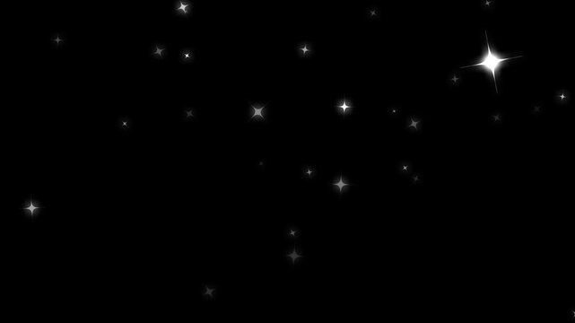 Sparkling stars shine animation with glowing doodle effects, glitter sparkle shine stars trail burst,  pixie dust path, twinkle star glitter trail and shining light transition on Black screen.4k
