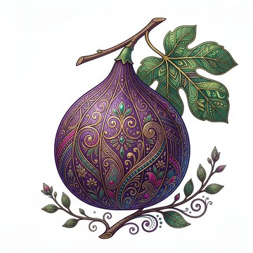 Sophisticated Fig Fruit with Intricate Ornamental Details