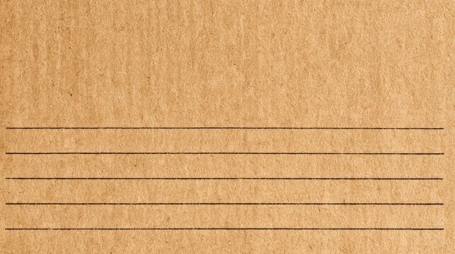 Blank Brown Kraft Paper Notebook Page with Lined Text Space