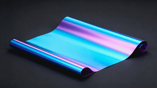 Iridescent Shiny Flexible Thin Sheet on Dark Background