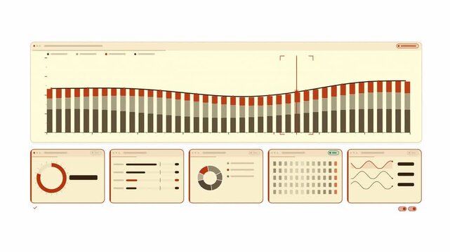 Clean animated active users columns averaging in amber and orange on a bright white background. Seamless looping 4K dashboard motion graphics with free space for text, ideal for business presentations