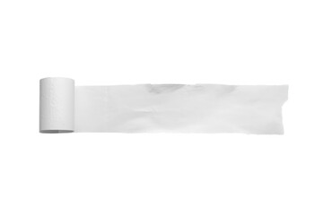 Fototapeta premium Decorative rolled white torn paper strip stock graphic