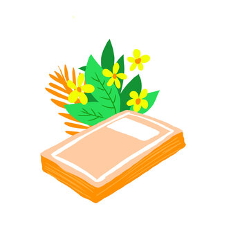 book and flowers