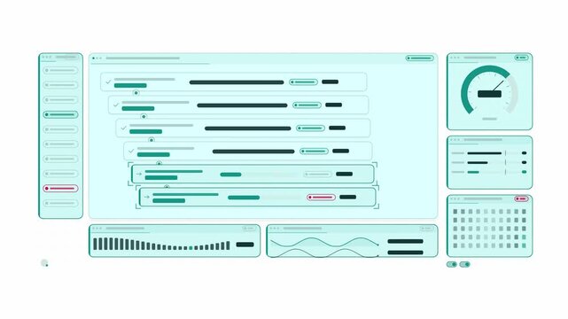 Clean animated loan approval checks clearing in cyan and teal on a bright white background. Seamless looping 4K dashboard motion graphics with free space for text, ideal for business presentations, pr