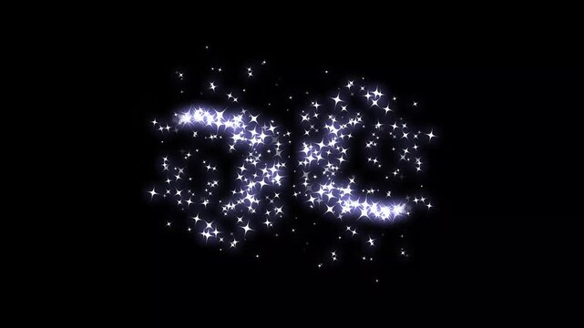 Glitter sparkles twinkle stars line and twinkle sparkle stars animation, white shimmer particles, glowing star particles burst, star sparkle vector doodles on black screen. 4k video