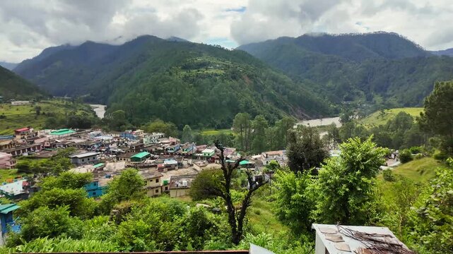 Dewal Market Town in Chamoli on Route to Bedni Bugyal and Roopkund, Uttarakhand