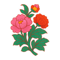 Obraz premium PNG Vibrant floral illustration PNG