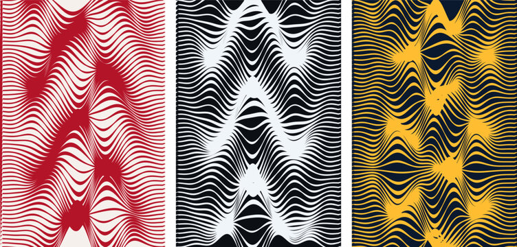 White and black abstract wavy lines pattern for stylish backgrounds and graphic elements.