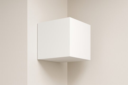 Minimalist white cube corner