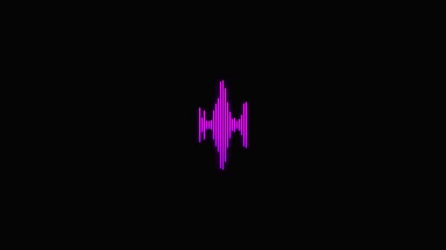 Abstract purple sound wave on black background