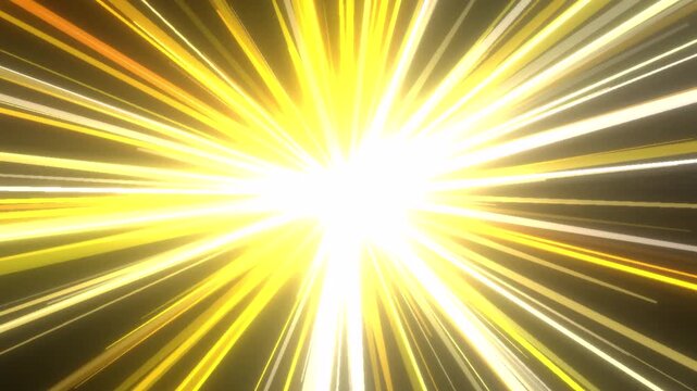 Golden Light Rays Bursting Outward in Cinematic Motion Against Dark Background