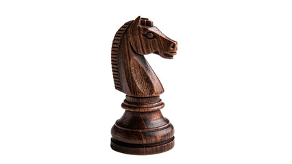 Wooden chess knight piece figure isolated on transparent background © James