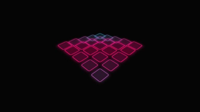 Futuristic glowing geometric pattern on black background