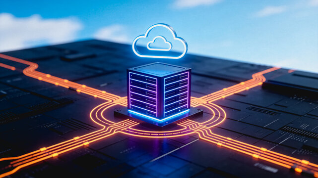 Cloud Computing Server Network Connection Technology Concept