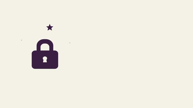 vector lock animation solid color fill