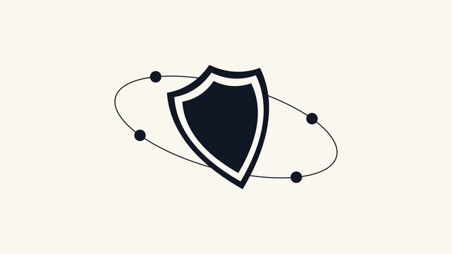 vector shield animation with solid color fill