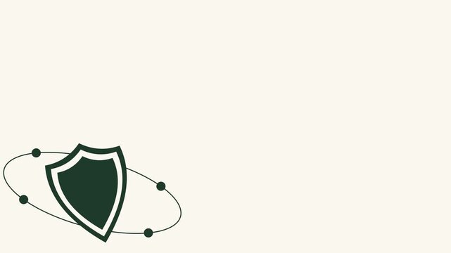 vector shield animation with solid color fill