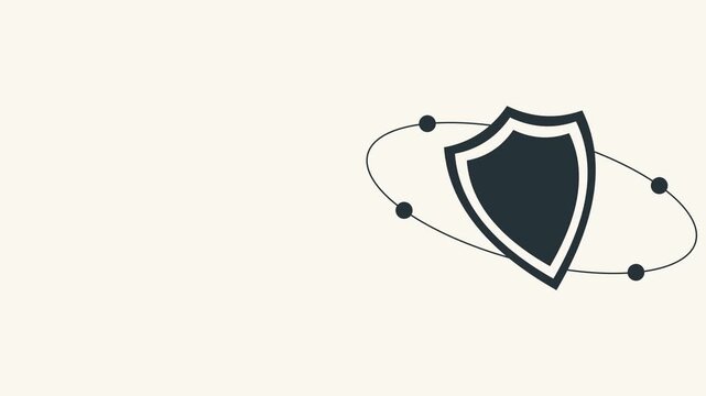 vector shield animation with solid color fill