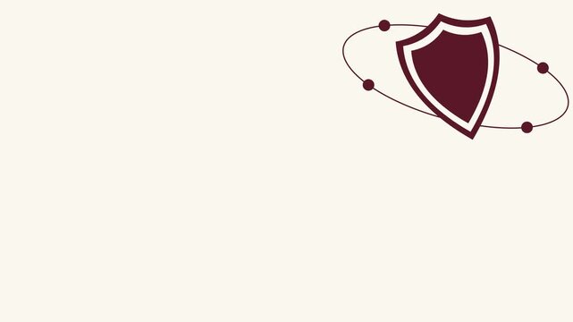 vector shield animation with solid color fill