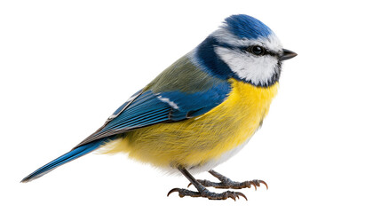 Eurasian blue tit bird with vibrant yellow breast and blue wings © Eustace
