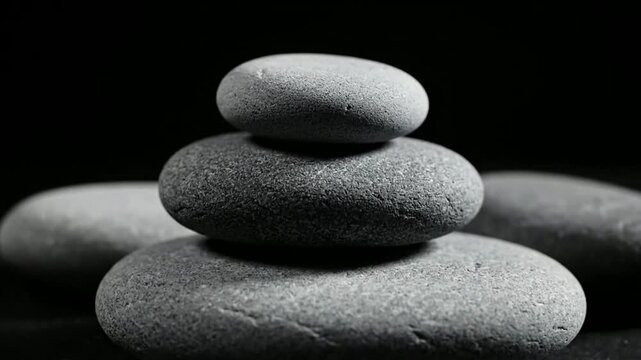 Natural river stones with smooth textures and varied shapes in outdoor sunlight