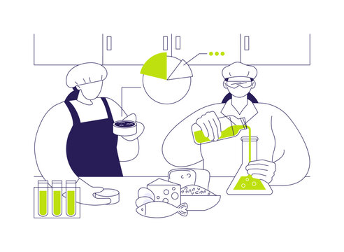 Food sciences and technologies isolated cartoon vector illustrations.