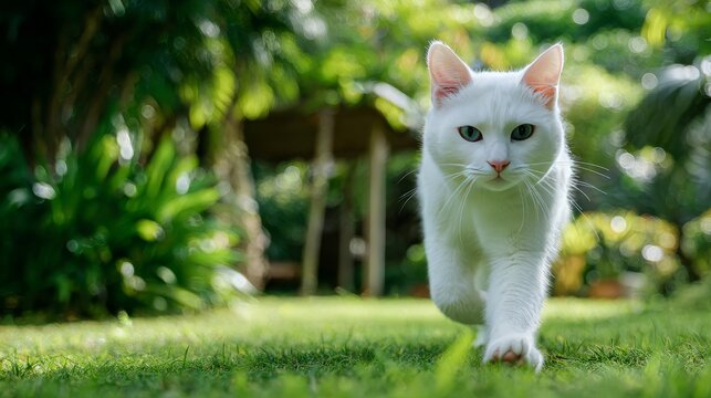  pure white short fur with natural sheen, small pink nose, pink paw pads