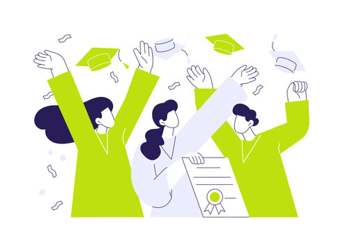 Graduation cap isolated cartoon vector illustrations.