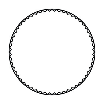 Tiny Zigzag Circle Border Geometric Vector Illustration