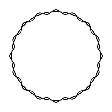 Interwoven Circle Border Abstract Geometric Vector Illustration