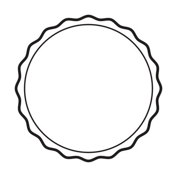 Wavy Double Line Circle Frame Elegant Vector Illustration