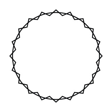Geometric Starburst Circle Border Retro Vector Illustration