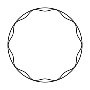 Handdrawn Organic Circle Border Artistic Vector Illustration