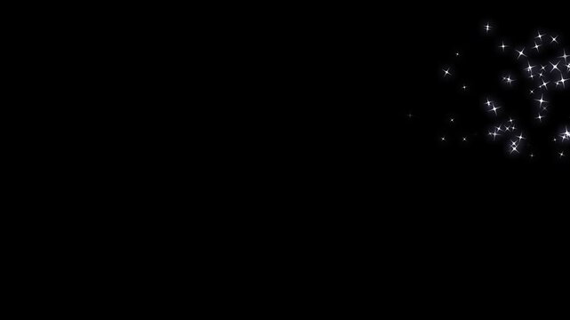 Glowing sparkle stars line animation, sparkling stars shine animation, cartoon doodle sparkles, glitter sparkles twinkle stars line and twinkle sparkle stars animation on black screen. 4k video
