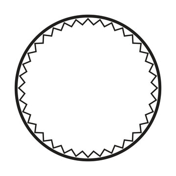  Bold Zigzag Circle Badge Geometric Vector Illustration