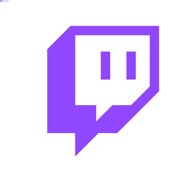 Purple gaming live stream icon vector, minimalist speech bubble logo for social media, digital broadcast and gaming community symbol on white background