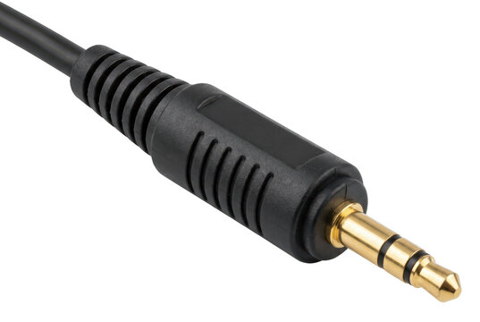 Gold plated three point five millimeter stereo audio jack connector