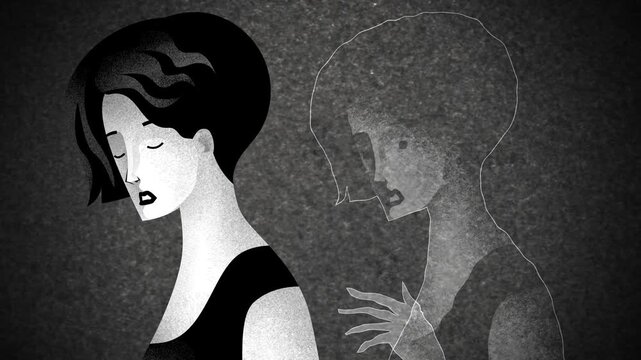 woman experiencing depersonalization and dissociating from her physical body