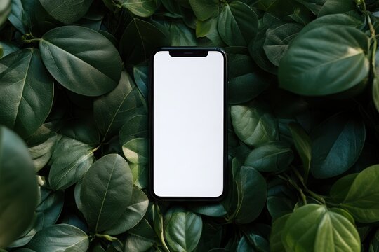 Blank smartphone screen mockup on background